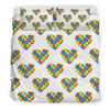 Autism Awareness Heart Design Print Duvet Cover Bedding Set