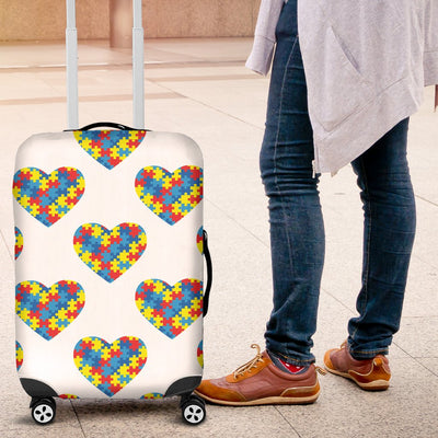 Autism Awareness Heart Design Print Luggage Cover Protector