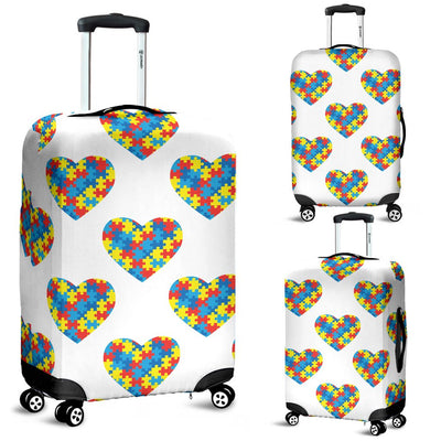 Autism Awareness Heart Design Print Luggage Cover Protector