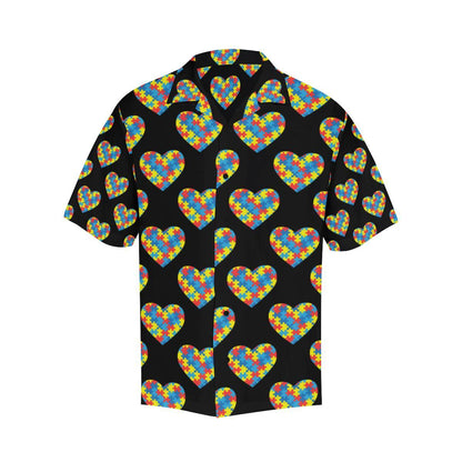 Autism Awareness Heart Design Print Men Aloha Hawaiian Shirt