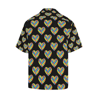 Autism Awareness Heart Design Print Men Aloha Hawaiian Shirt