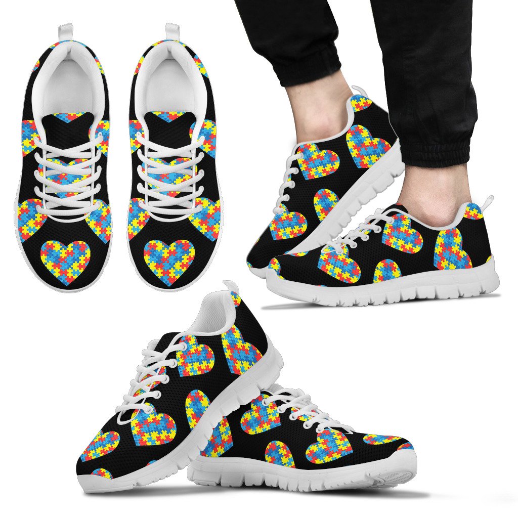 Autism Awareness Heart Design Print Men Sneakers Shoes