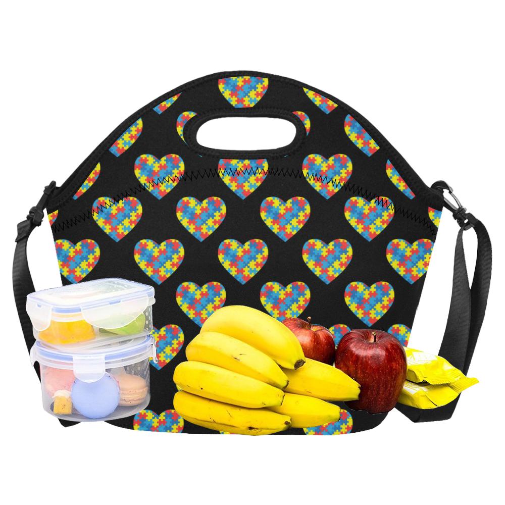 Autism Awareness Heart Design Print Neoprene Lunch Bag (Model 1669)(Large)-JTAMIGO.COM