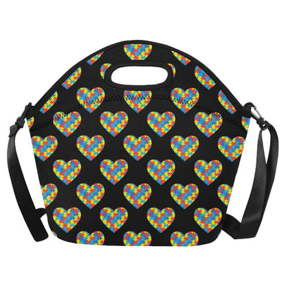 Autism Awareness Heart Design Print Neoprene Lunch Bag (Model 1669)(Large)-JTAMIGO.COM