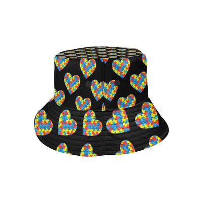 Autism Awareness Heart Design Print Unisex Bucket Hat