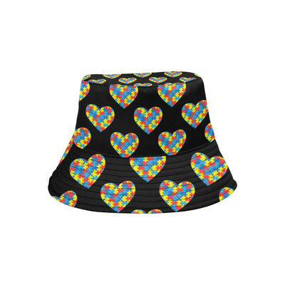 Autism Awareness Heart Design Print Unisex Bucket Hat