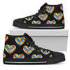 Autism Awareness Heart Design Print Women High Top Shoes