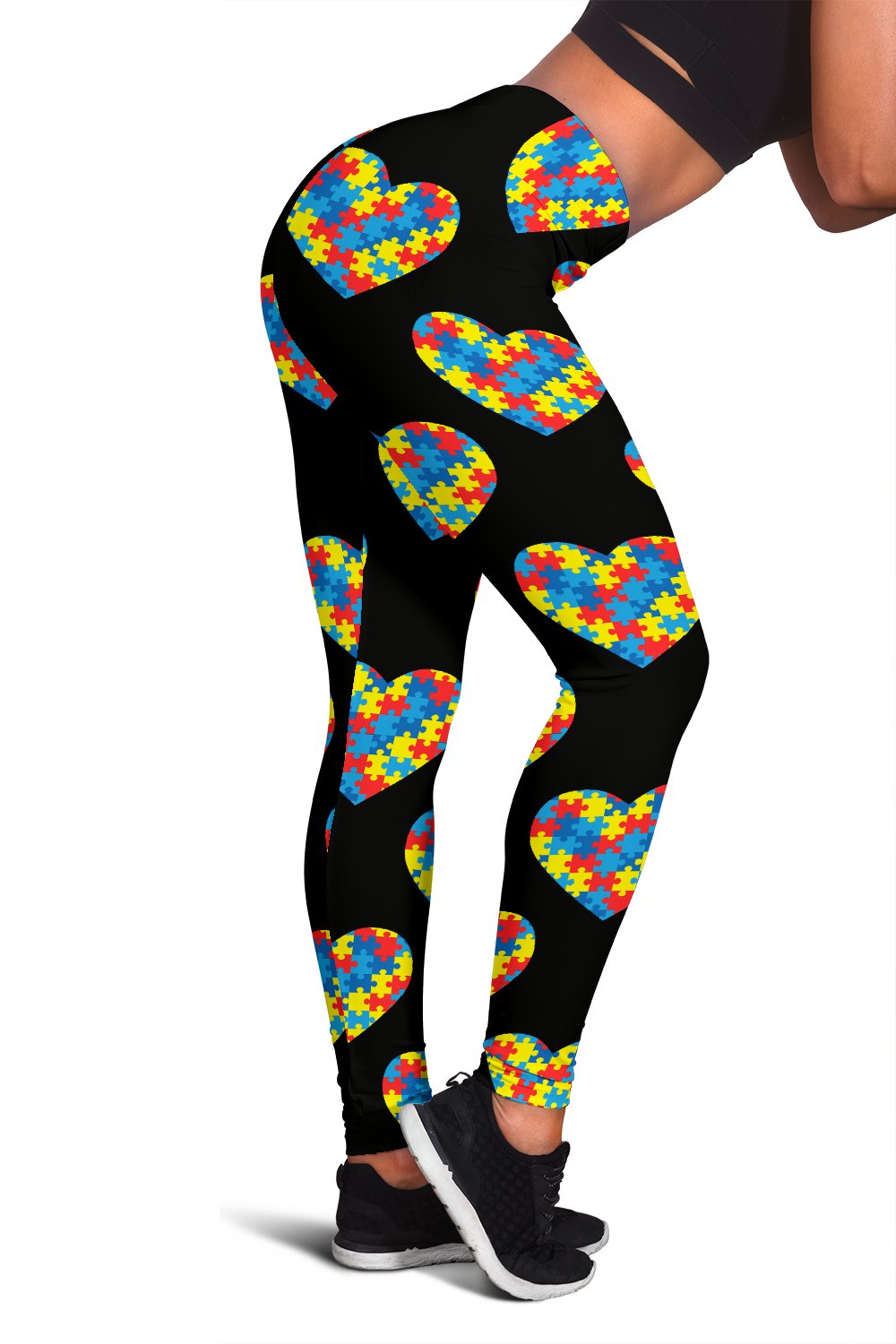 Autism Awareness Heart Design Print Women Leggings