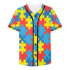 Autism Awareness Puzzles Design Print Baseball Jersey-JTAMIGO.COM