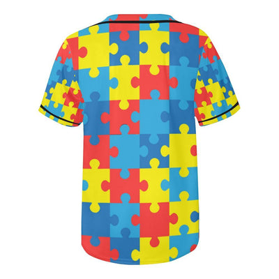 Autism Awareness Puzzles Design Print Baseball Jersey-JTAMIGO.COM