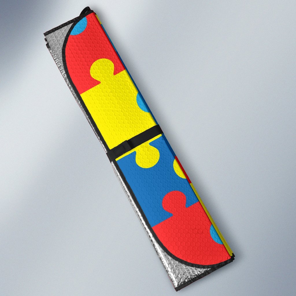 Autism Awareness Puzzles Design Print Car Sun Shade For Windshield