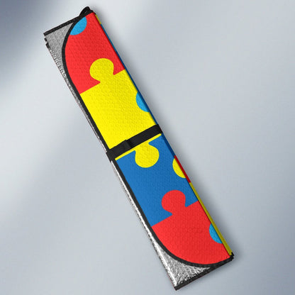 Autism Awareness Puzzles Design Print Car Sun Shade For Windshield