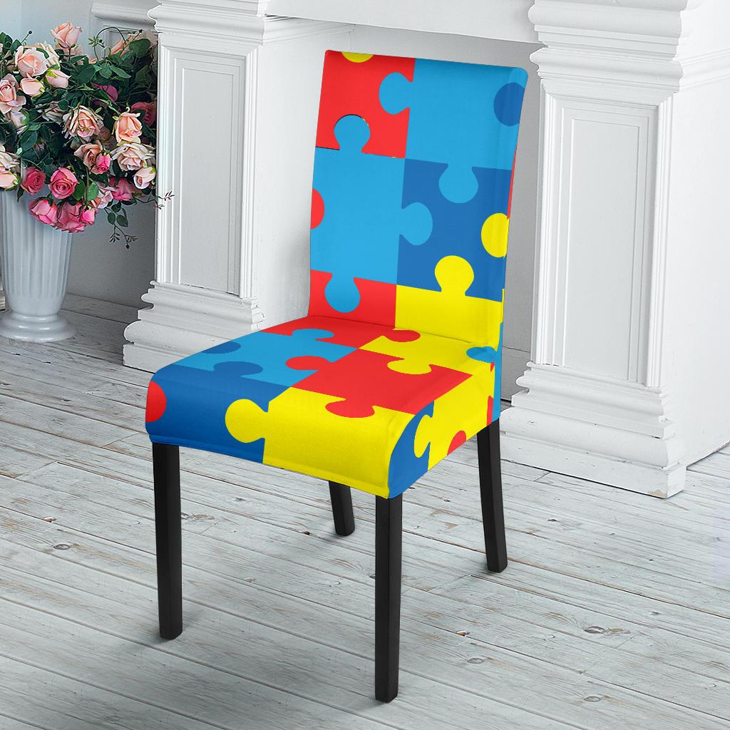 Autism Awareness Puzzles Design Print Dinning Chair Slipper-JTAMIGO.COM