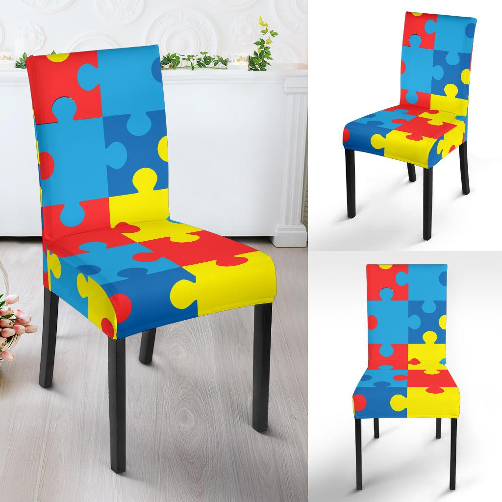 Autism Awareness Puzzles Design Print Dinning Chair Slipper-JTAMIGO.COM