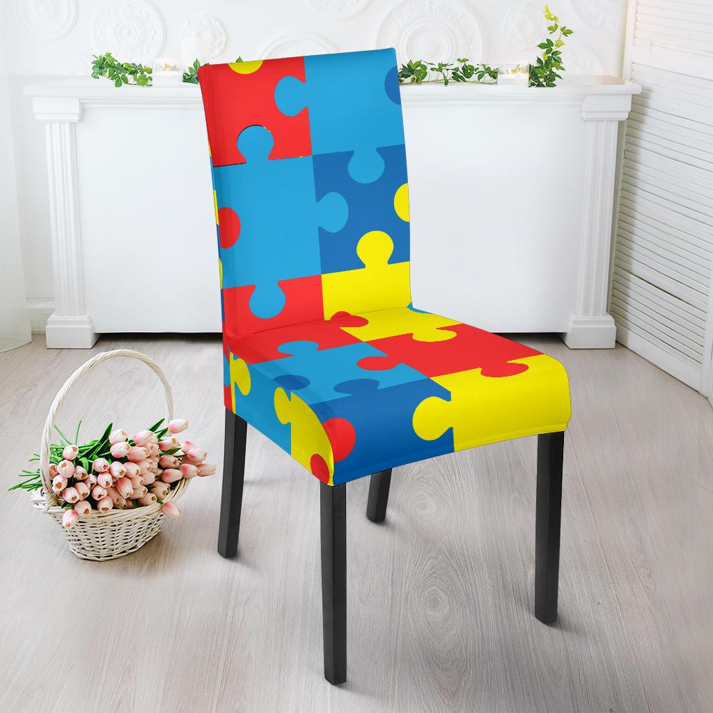 Autism Awareness Puzzles Design Print Dinning Chair Slipper-JTAMIGO.COM