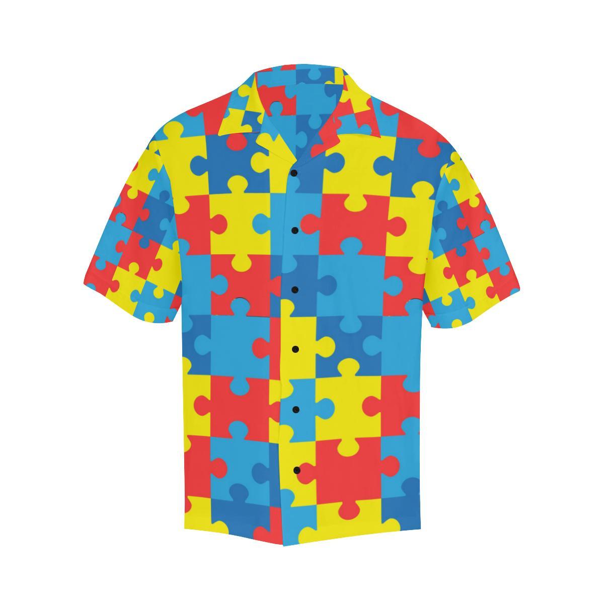 Autism Awareness Puzzles Design Print Men Aloha Hawaiian Shirt