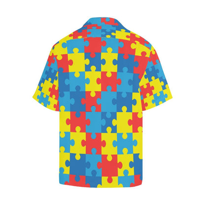 Autism Awareness Puzzles Design Print Men Aloha Hawaiian Shirt
