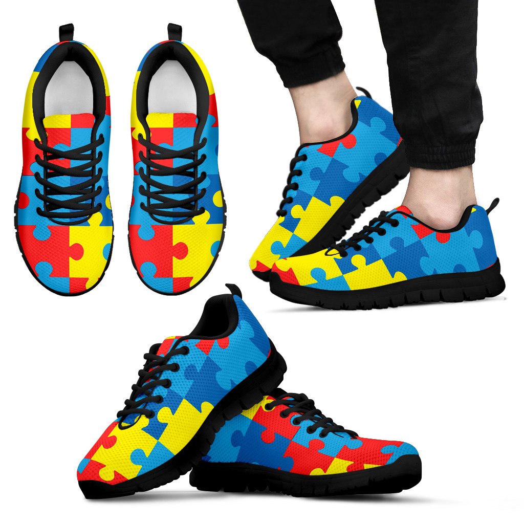 Autism Awareness Puzzles Design Print Men Sneakers Shoes