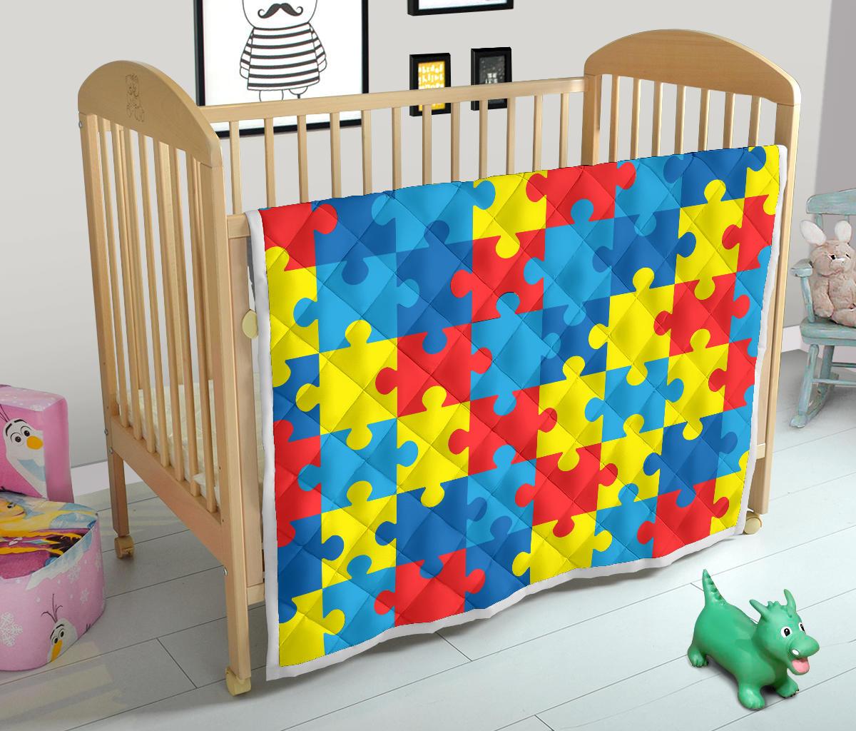 Autism Awareness Puzzles Design Print Premium Quilt-JTAMIGO.COM