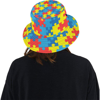 Autism Awareness Puzzles Design Print Unisex Bucket Hat