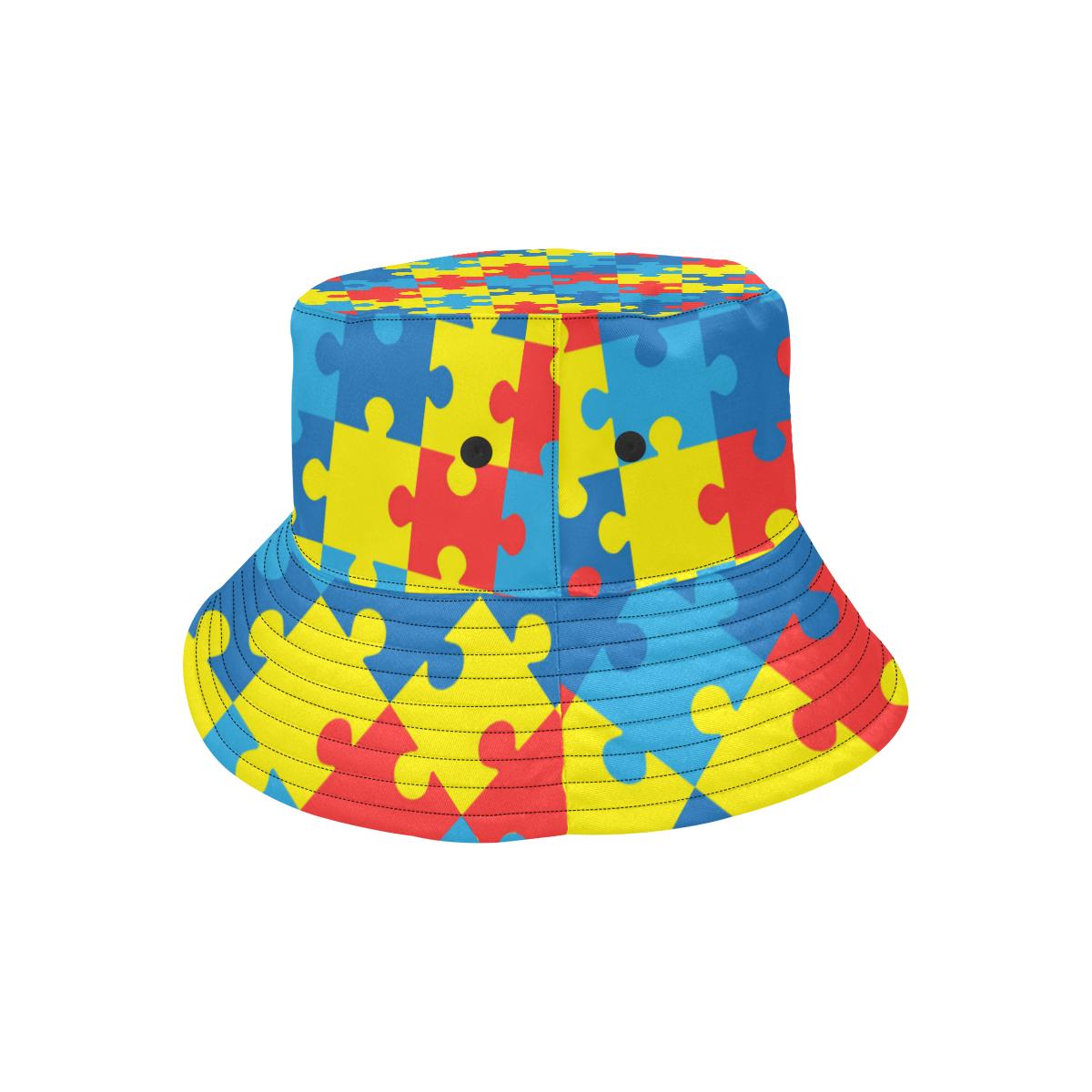 Autism Awareness Puzzles Design Print Unisex Bucket Hat