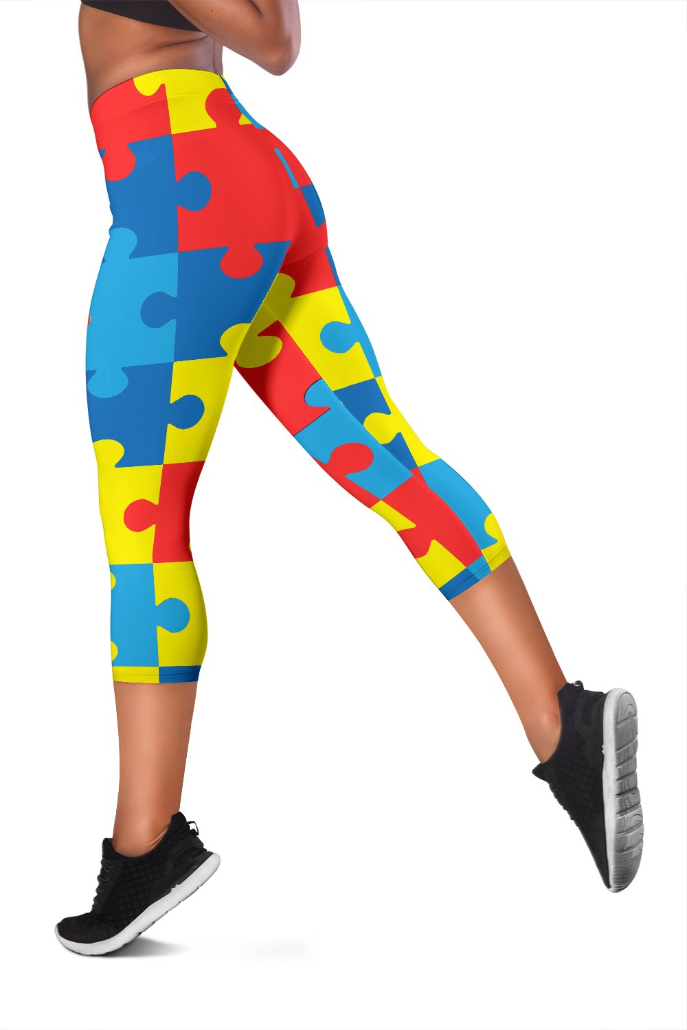 Autism Awareness Puzzles Design Print Women Capris