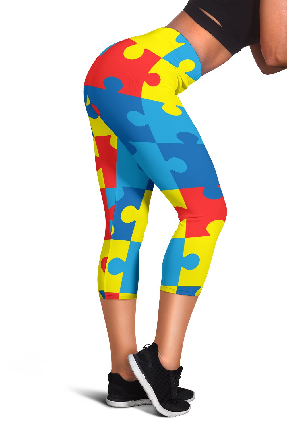 Autism Awareness Puzzles Design Print Women Capris