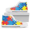 Autism Awareness Puzzles Design Print Women High Top Shoes