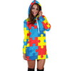 Autism Awareness Puzzles Design Print Women Hoodie Dress