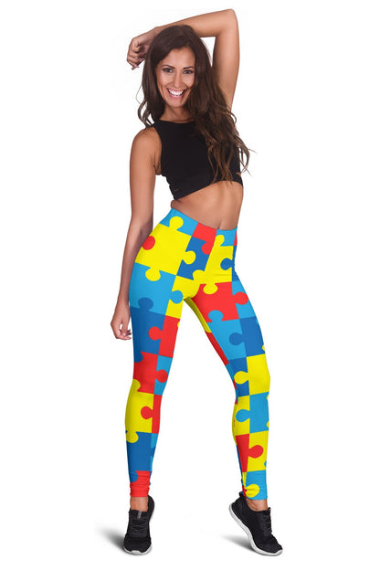 Autism Awareness Puzzles Design Print Women Leggings