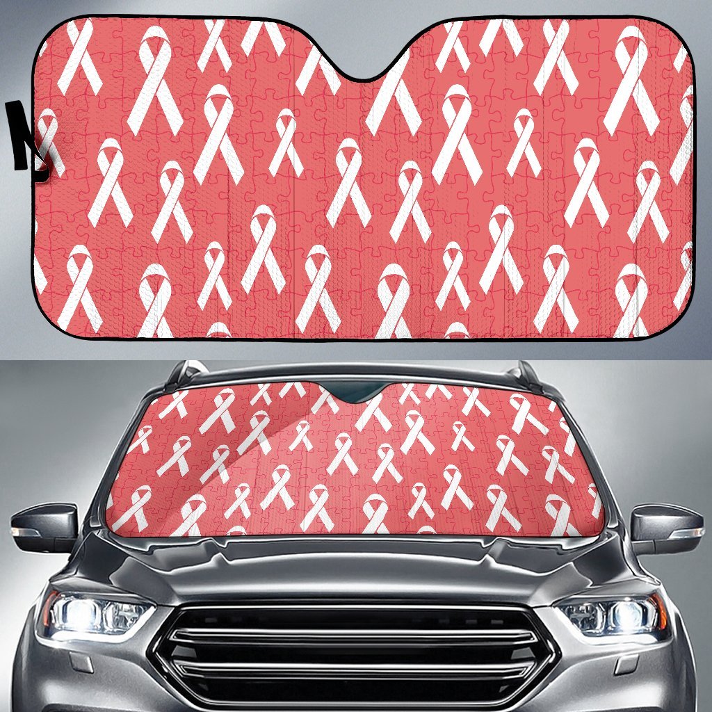 Autism Awareness Ribbon Design Print Car Sun Shade For Windshield
