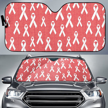 Autism Awareness Ribbon Design Print Car Sun Shade For Windshield