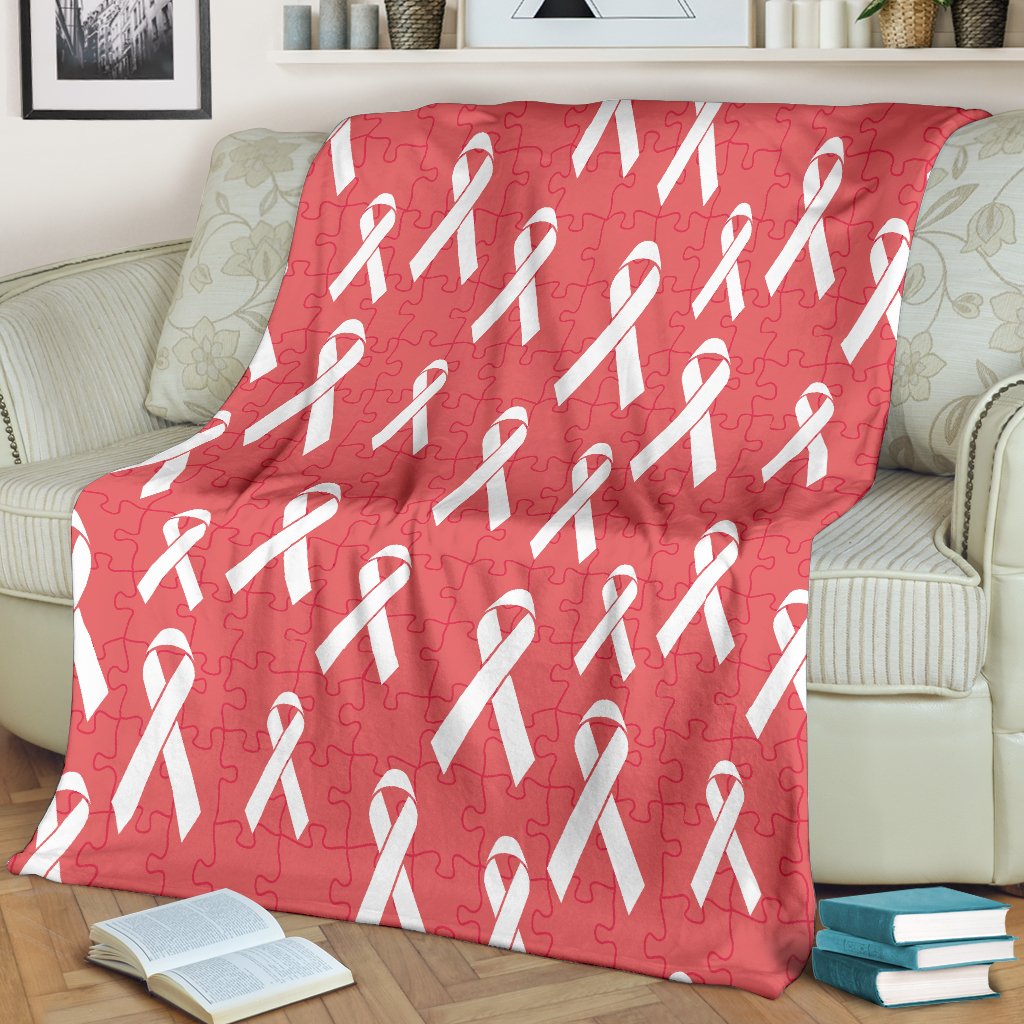 Autism Awareness Ribbon Design Print Fleece Blanket