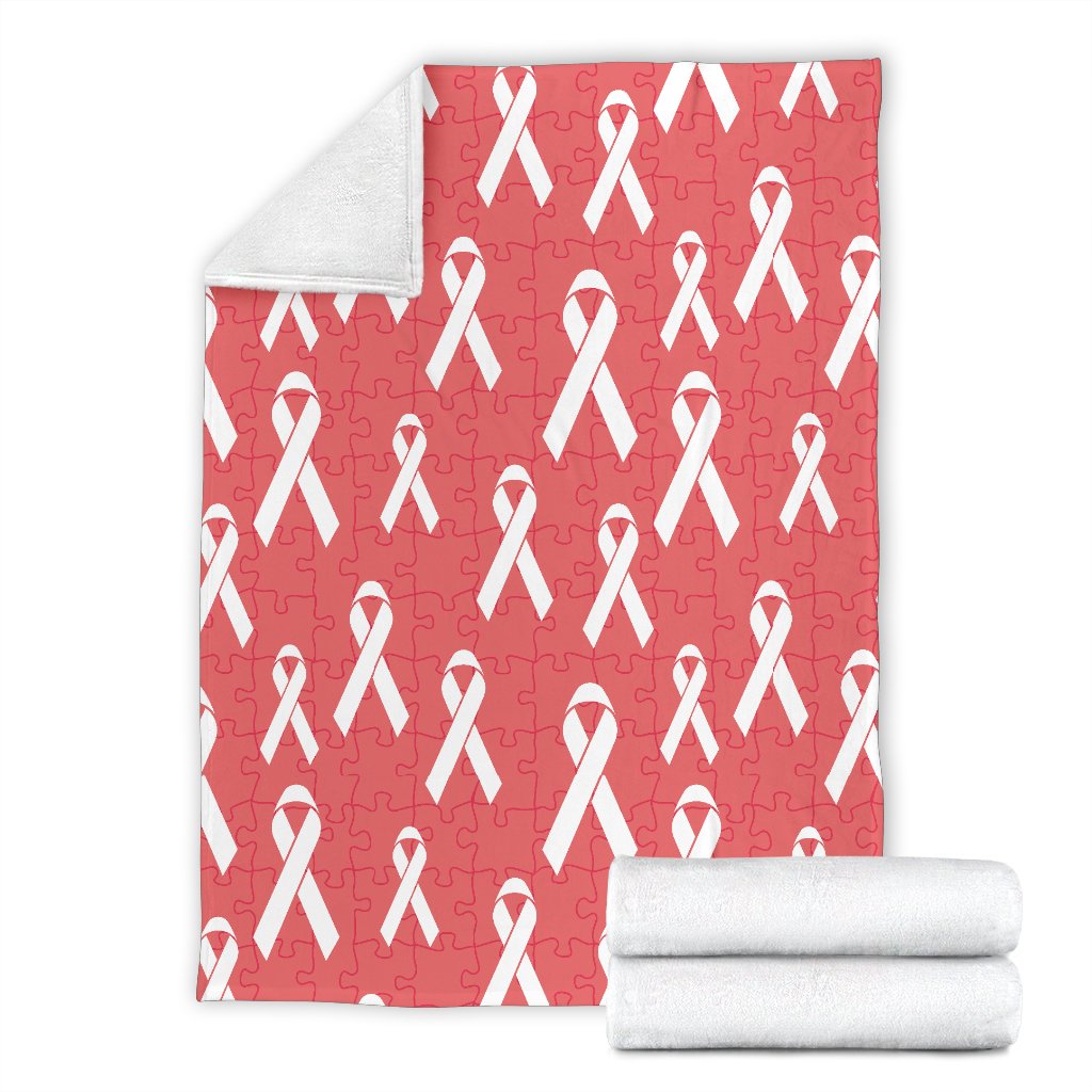 Autism Awareness Ribbon Design Print Fleece Blanket