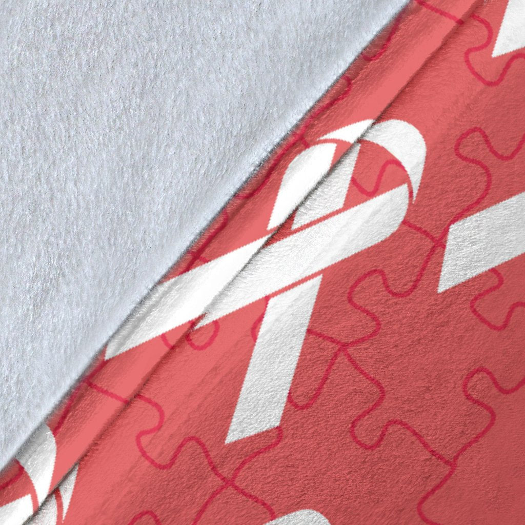 Autism Awareness Ribbon Design Print Fleece Blanket