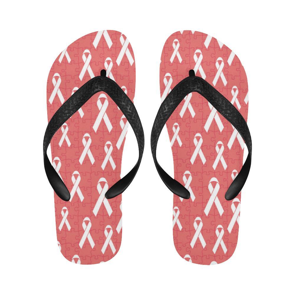 Autism Awareness Ribbon Design Print Flip Flops-JTAMIGO.COM
