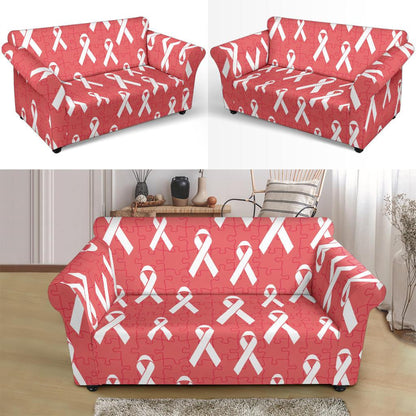 Autism Awareness Ribbon Design Print Loveseat Slipcover-JTAMIGO.COM