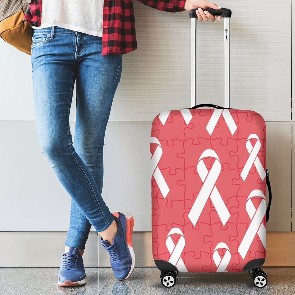 Autism Awareness Ribbon Design Print Luggage Cover Protector