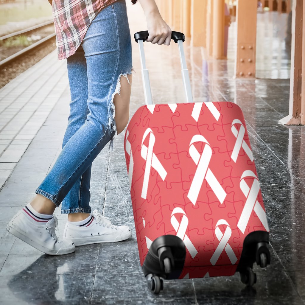 Autism Awareness Ribbon Design Print Luggage Cover Protector