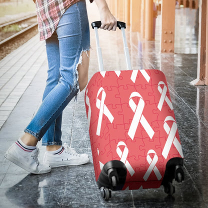 Autism Awareness Ribbon Design Print Luggage Cover Protector