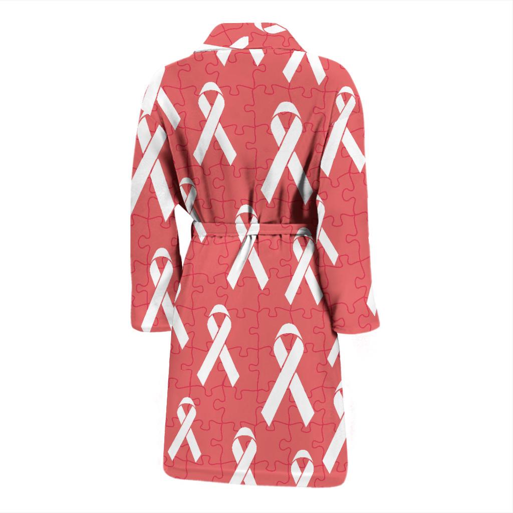 Autism Awareness Ribbon Design Print Men Bath Robe-JTAMIGO.COM