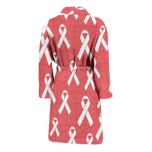 Autism Awareness Ribbon Design Print Men Bath Robe-JTAMIGO.COM