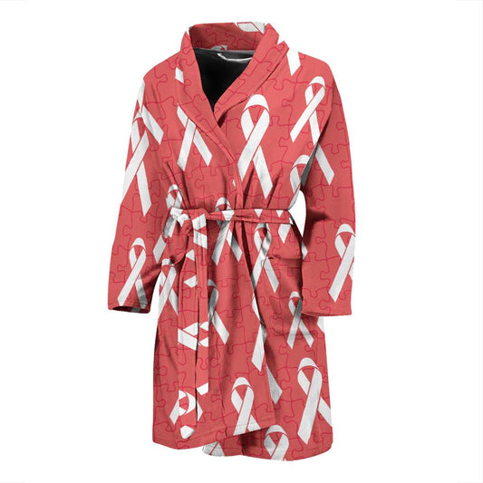 Autism Awareness Ribbon Design Print Men Bath Robe-JTAMIGO.COM