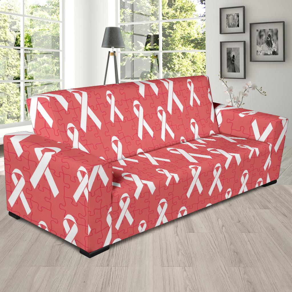 Autism Awareness Ribbon Design Print Sofa Slipcover-JTAMIGO.COM