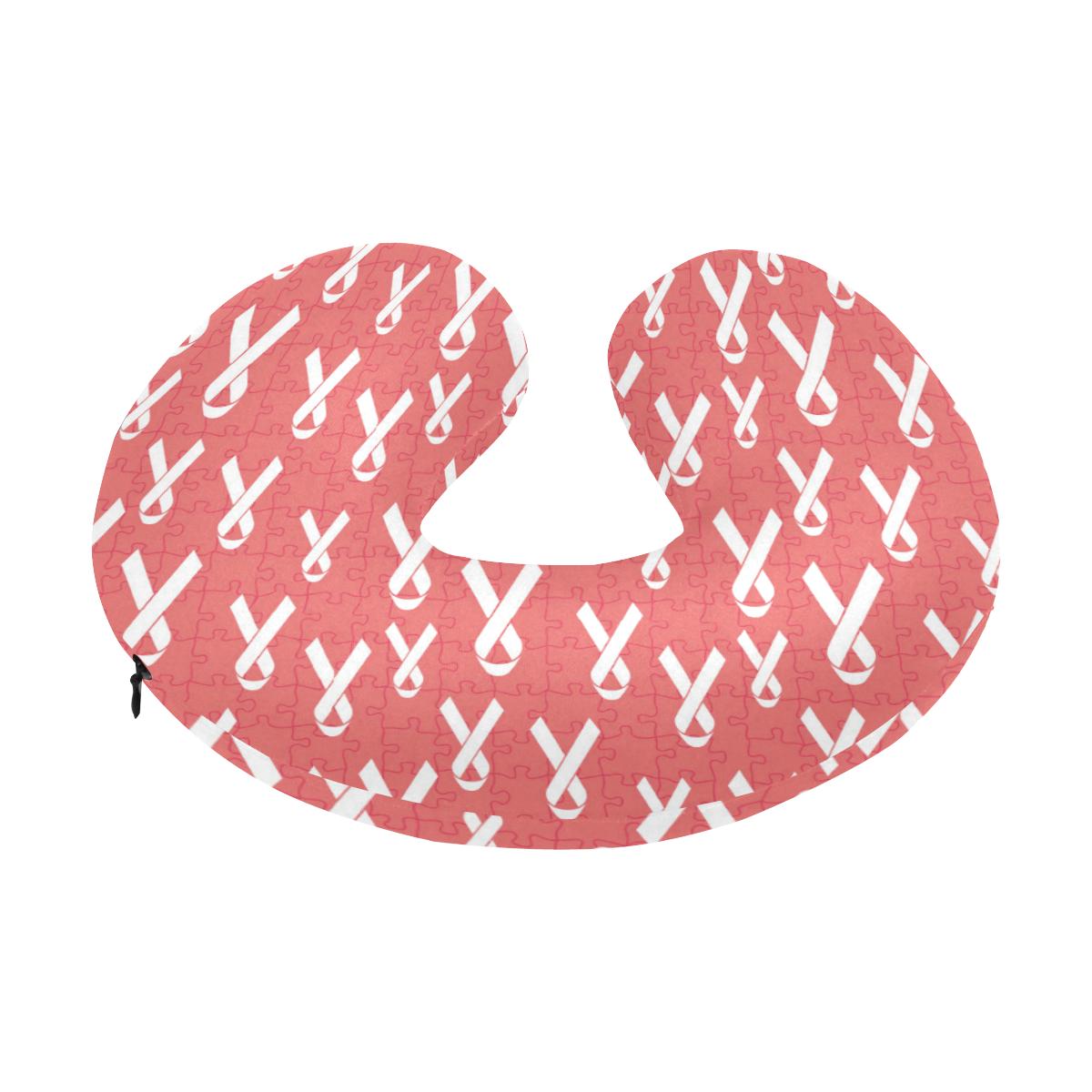 Autism Awareness Ribbon Design Print U-Shaped Travel Neck Pillow-JTAMIGO.COM