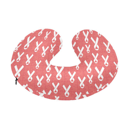 Autism Awareness Ribbon Design Print U-Shaped Travel Neck Pillow-JTAMIGO.COM