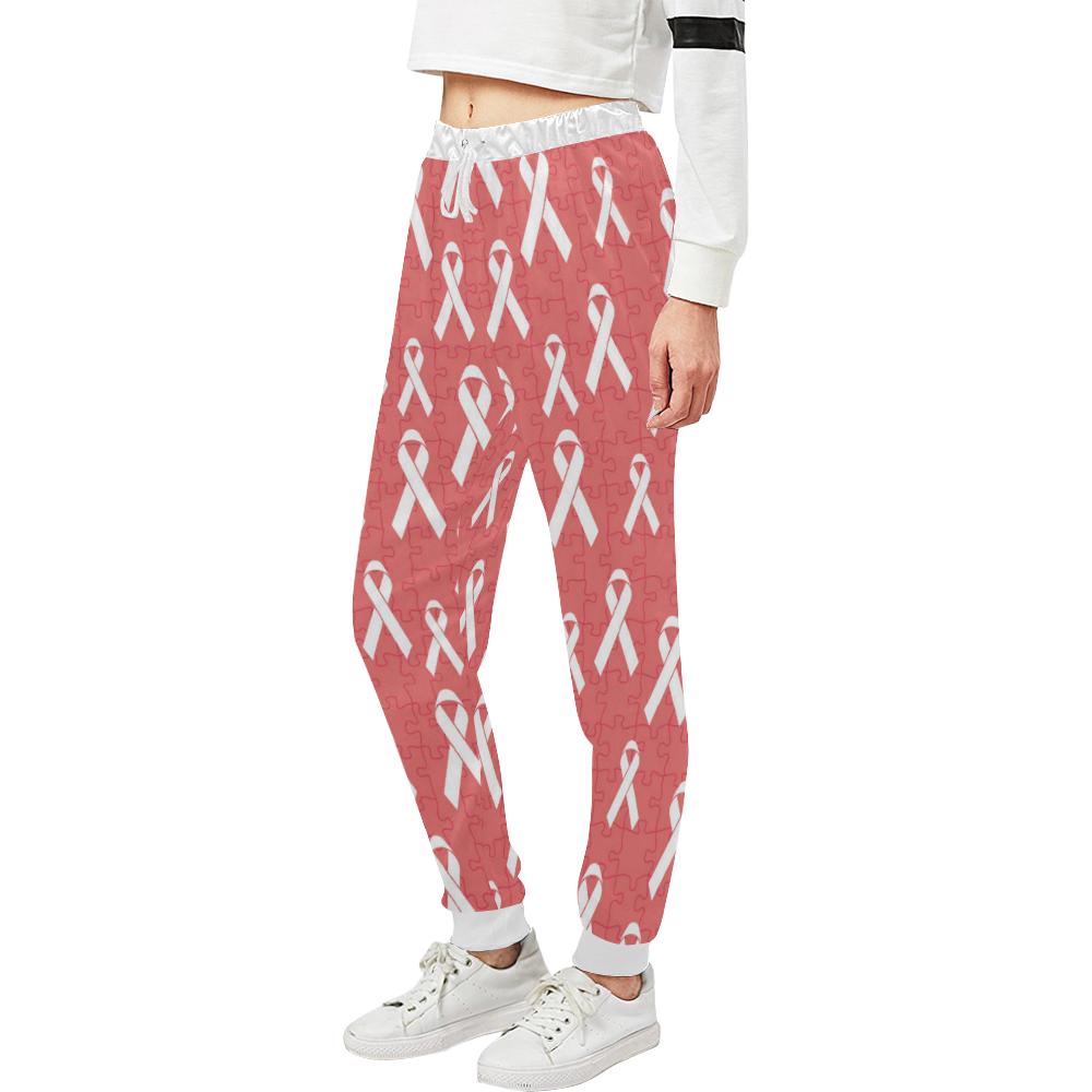 Autism Awareness Ribbon Design Print Unisex Casual Sweatpants (Model L11)-JTAMIGO.COM