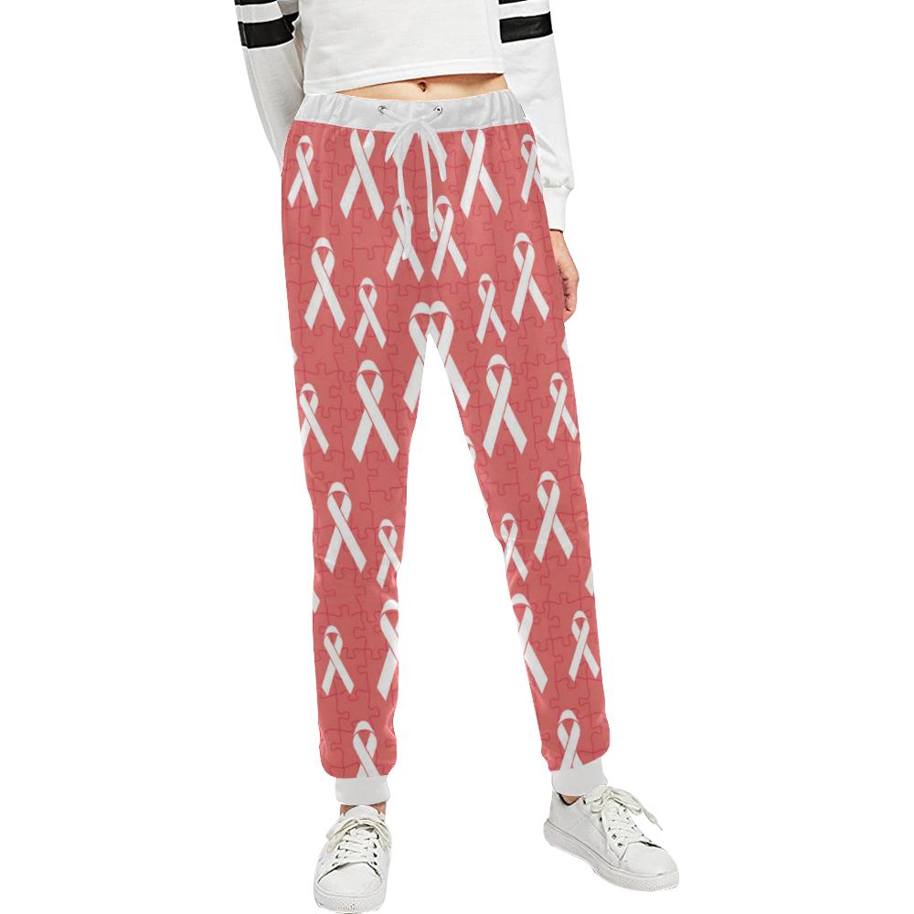 Autism Awareness Ribbon Design Print Unisex Casual Sweatpants (Model L11)-JTAMIGO.COM
