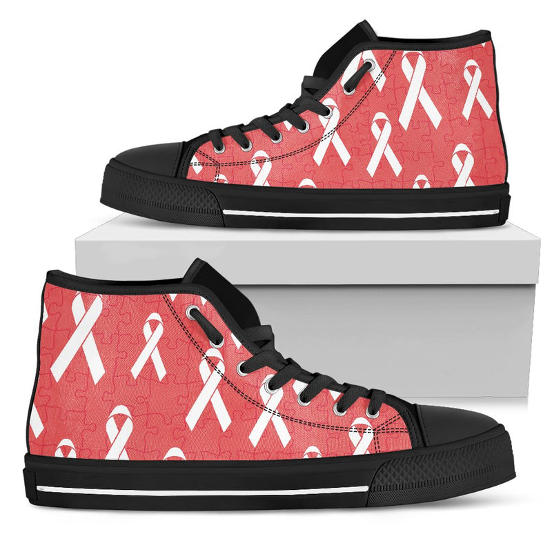 Autism Awareness Ribbon Design Print Women High Top Shoes