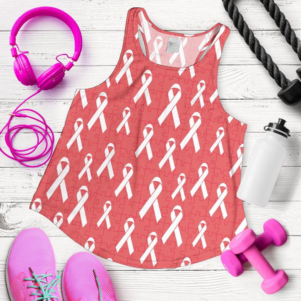 Autism Awareness Ribbon Design Print Women Racerback Tank Top
